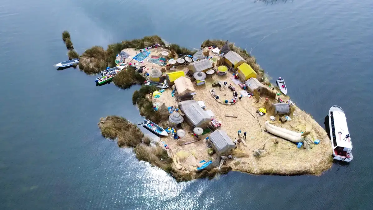 Vista aérea de las Islas Uros